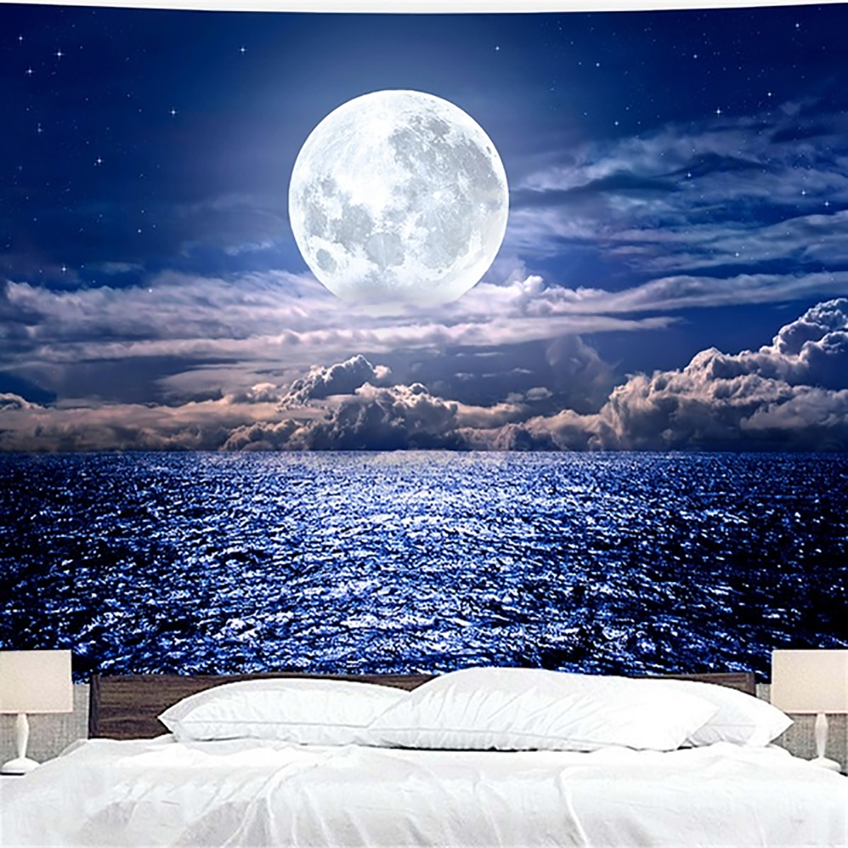 ثلاثية الأبعاد طباعة البحر القمر ليلة نسيج الجدار شنقا ديكور المنزل لغرفة المعيشة غرفة نوم مكتب جدار القماش الإمدادات