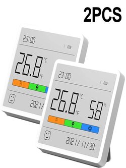 Xiaomi DUKA Atoman TH1 LCD Dijital Hava Termometresi ve Nem Ölçer, Ev İç Mekan Kullanımı için Hava Nemi Sıcaklık Sensörü Ölçer Hava İstasyonu Saati - 2 Parça Marka: AtuMan